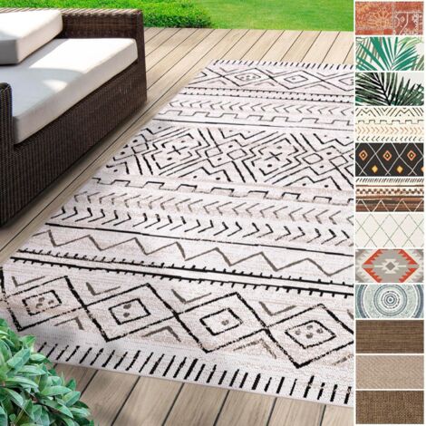 Karat – Tapis d'extérieur Aztec gris 200 x 290 cm – 100% polypropylène – Résistant aux UV – Compatible chauffage au sol – Facile à entretenir (1/5)