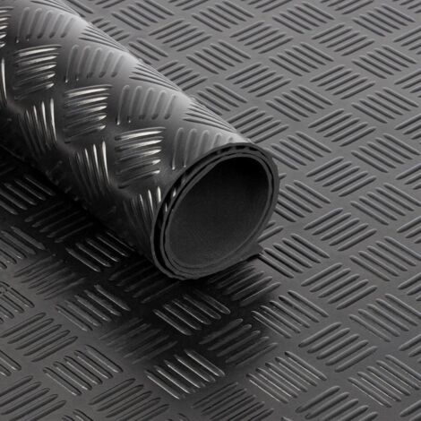 ETM – Revêtement de sol en caoutchouc 150 x 200 cm – Épaisseur 3 mm – Texture carreaux – Résistant aux intempéries pour espaces industriels