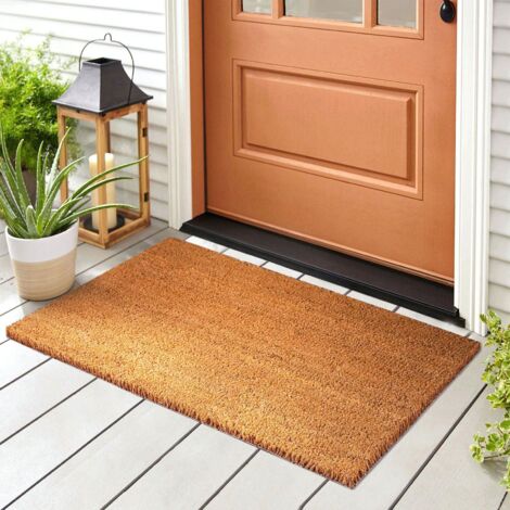 Casa Pura – Paillasson en fibres de noix de coco naturel 50 x 80 cm – Dos en caoutchouc antidérapant – Pour espaces intérieurs et extérieurs couverts - MM 50 X (1/5)