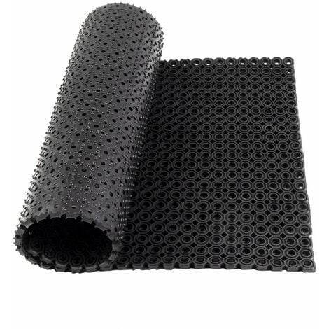 Patin caoutchouc / tapis caoutchouc sur un rouleau de nervure 3 mm -  Largeur 30 cm 