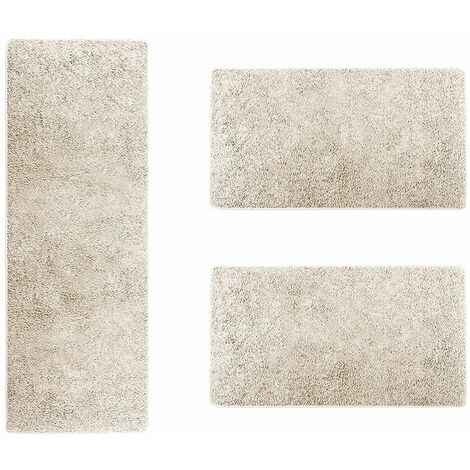 Descente de lit Barcelona Crème 1 tapis 67 x 330 cm + 2 tapis 67 x 130 cm
