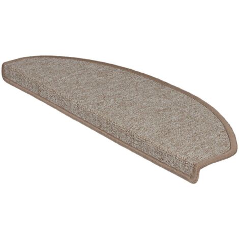 Tapis d'escalier London Beige 19 x 56 cm Demi-circulaire