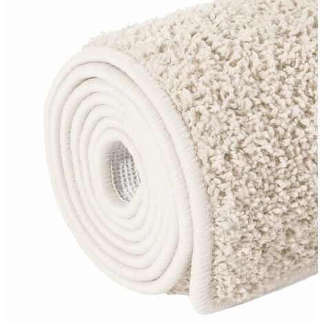 Tapis Shaggy à poils longs Crème 160 x 230 cm