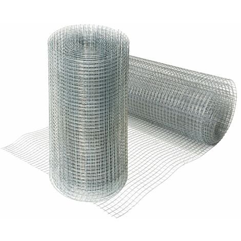 Grillage mailles Grille métallique Volière Acier Galvanisé 1mx25m Épaisseur  fil 0,7mm Maille 12x12mm