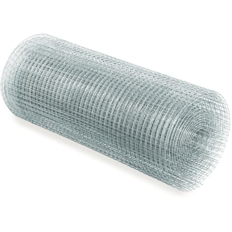 Grillage rouleau soudé 50 cm x 10 m, Tissage carré, Galvanisé, Maillage: 12,7 mm