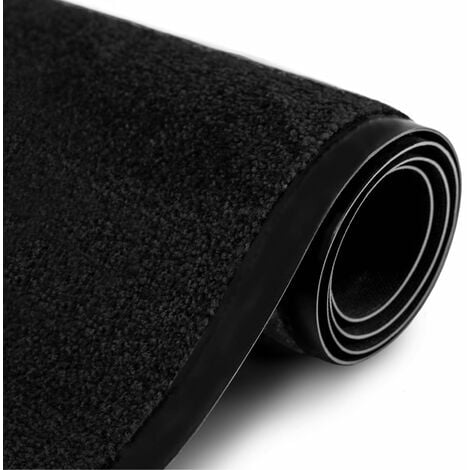 Tapis de Porte Paillasson d'entrée Rhine Noir 120 x 180 cm