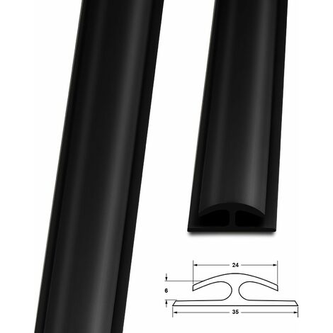Karat – Barre de seuil étanche double bordure PVC 24 x 35 mm – Longueur 1 m – Ruban adhésif auto-adhésif – Compatible revêtements jusqu'à 6 mm
