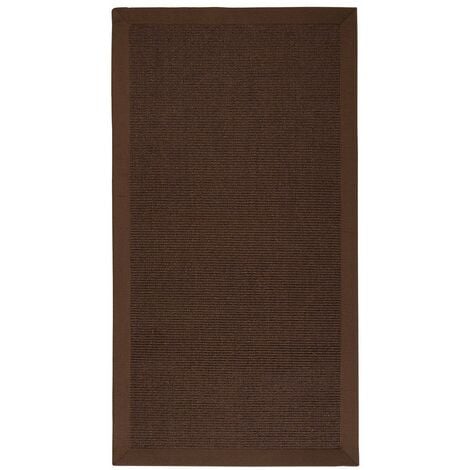 Tapis Sisal Amazonas Marron foncé Avec bordure 70 x 130 cm