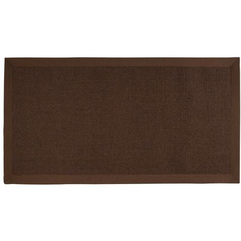 Tapis Sisal Amazonas Marron foncé Avec bordure 70 x 130 cm