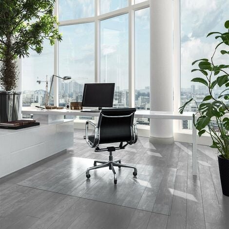Relaxdays Tapis de protection sol, chaise de bureau, 120x150, protection  chaise parquet lino, antidérapant, transparent