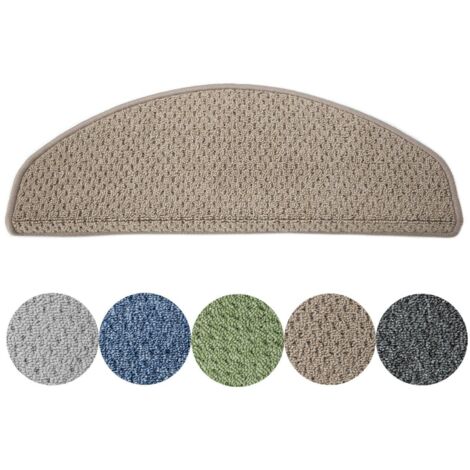 Tapis d'escalier Baleno Beige 23,5 x 65 cm Demi-circulaire