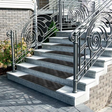 Tapis d'escalier en caoutchouc Antidérapant Madras 25 x 75 cm