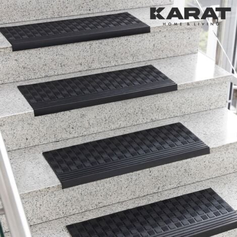 Marche d'escalier en caoutchouc pour usage extérieur Modèle : Diamond 1 Pièce, 25 x 65 cm