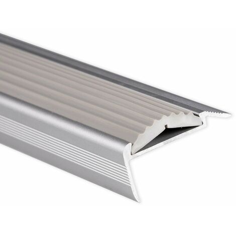 Seuil d'escalier Avec simple caoutchouc Power Grip Longueur: 134 cm Autocollant Gris