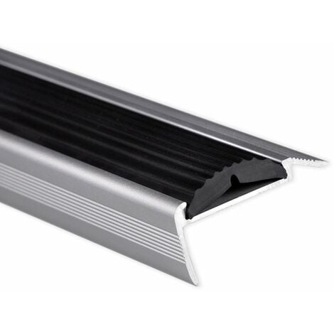 Seuil d'escalier Avec simple caoutchouc Power Grip Longueur: 90 cm Pré-percé Noir