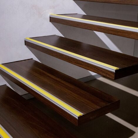Seuil d'escalier Avec simple caoutchouc Power Grip Longueur: 90 cm Pré-percé Noir