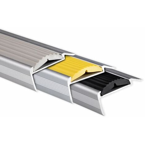 Seuil d'escalier Avec simple caoutchouc Power Grip Longueur: 90 cm Pré-percé Noir