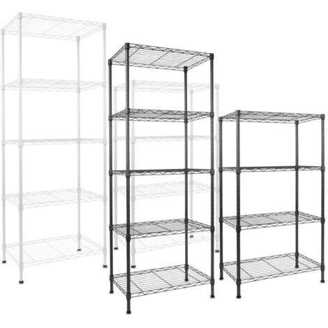 Étagère en métal Rocky 4/5 Étagères Noir 90 x 60 x 200 cm  Charge Max : 250 kg
