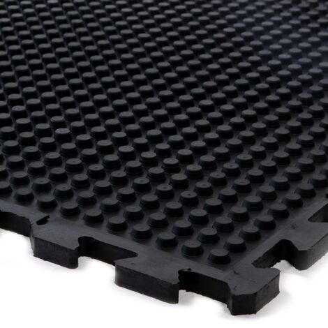 ETM – Tapis de sécurité antidérapant en caoutchouc 100 x 100 cm – Épaisseur 20 mm – Poids 21 kg – Résistance au glissement R10