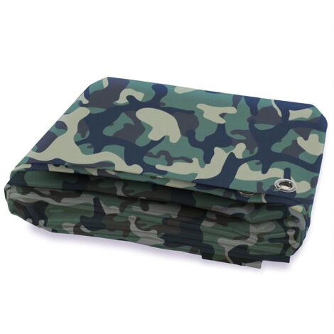 Bâche de protection imperméable 100 g/m² Camouflage 3 x 4 m