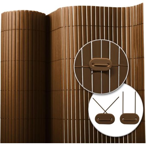 Casa Pura – Canisse brise-vue en PVC 200 x 300 cm – Couleur marron – Résistante aux intempéries et aux UV – Installation facile sur tous supports