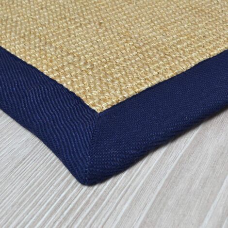 Tapis Sisal Amazonas Nature Bordure: Jeans / Denim 120 x 180 cm