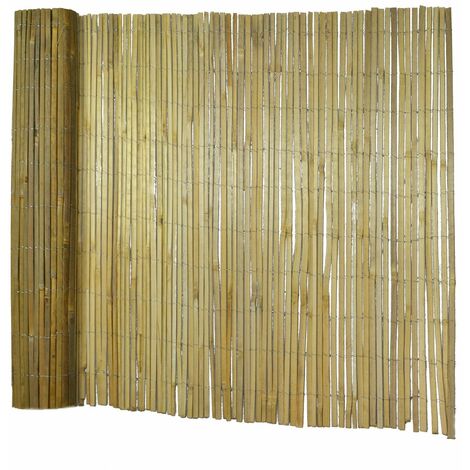 Casa Pura – Canisse en bambou fendu naturel 100 x 300 cm – Protection contre le vent – Cloison légère et flexible – Espacement 10 cm