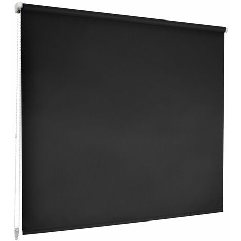 Casa Pura – Store enrouleur Daylight noir 110 x 150 cm – Tissu polyester légèrement transparent – Montage mural ou sur cadre – Clip de sécurité inclus (1/5)