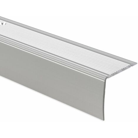 Karat – Seuil d'escalier en aluminium pré-percé L 30 x 20 mm – Longueur 100 cm – Finition argent – Montage rapide avec accessoires inclus