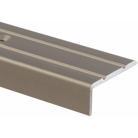 Seuil de nez de marche Aluminium Pré-percé Mat 24,5 x 10 mm