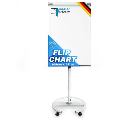 Tableau mobile Shark 73x104 cm – Surface magnétique et inscriptible – Base à roulettes verrouillables – Pour bureaux et salles de réunion – Master Of Boards