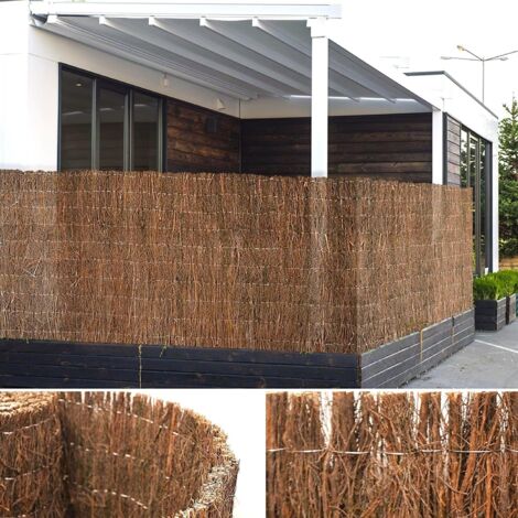 Casa Pura – Canisse en bruyère naturelle 200 x 300 cm – Brise-vue résistant aux intempéries – Tissage fil galvanisé – Épaisseur 10-20 mm