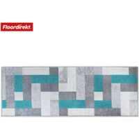 Tapis de passage sur mesure Mannheim Turquoise 80 x 200 cm