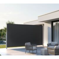 Auvent, Brise-vue Brise-soleil, toile d'ombrage, Anthracite 200 x 400 cm