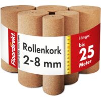 Floordirekt – Rouleau isolant thermique et acoustique en liège 100 x 50 cm – Épaisseur 5 mm – Hydrofuge et antistatique pour revêtement sol et mur