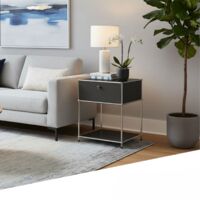 Rangement stylé et épuré – Étagère en métal chromé, 50 × 40 × 65 cm, Noir