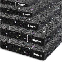 Tapis anti-vibrations absorbant les chocs et le bruit, découpable, 5 mm d'épaisseur 125 x 150 cm