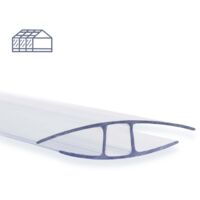 Floordirekt – Connecteur en polycarbonate pour plaques alvéolaires – Profilé en H 6 mm – Longueur 121 cm – Résistant aux UV – Montage vertical/horizontal