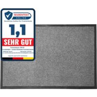 Tapis de Porte Paillasson d'entrée Monochrom Gris argent 60 x 90 cm