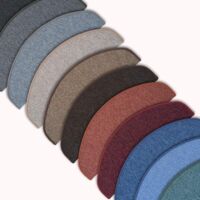 Floordirekt – Tapis d'escalier London Terre 23,5 x 65 cm – Forme demi-circulaire – Polypropylène durable – Bords surjetés pour éviter l'effilochage