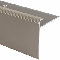Casa Pura – Nez de marche en aluminium anodisé – Forme en F – Longueur 90 cm – Pour revêtements de sol de 7 à 8 mm – Montage avec vis et goujons inclus