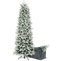BOP Albero di Natale Slim Innevato in PE Real Touch e PVC, Borsa Omaggio, Enea 210 cm