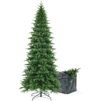 BOP Albero di Natale Slim, Folto, 100% PE Real touch, Borsa Omaggio - Narciso Slim 210 cm