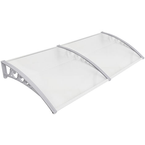Haloyo® Türvordach Pultbogenvordach Hohlkammerstegplatten,80 x 240 cm,Weiß