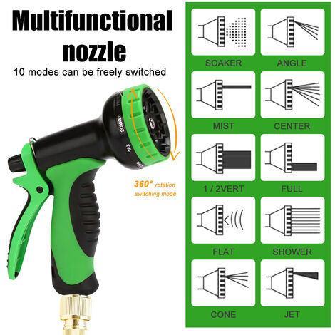 Gartenschlauch 20m Mit 10 Düsen - Flexibel & Verhedderungsfrei