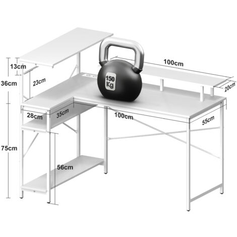 Haloyo® Computerarbeitsplatz mit integrierter Steckdose, Ecken-Gaming ...
