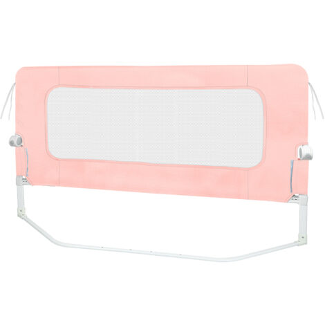 Haloyo® Faltbarer und tragbarer Schutzgitterrahmen, Kinderbettbarriere, tragbares Bettgitter, 200 x 73–86 cm, Rosa