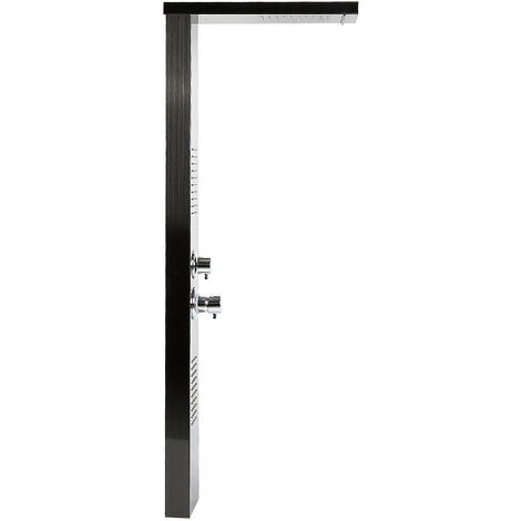 Duschpaneel Duschsäule Wasserfall Regendusche Massage Wasserspar Duschköpfe Handbrausen 15x47x130cm - Schwarz