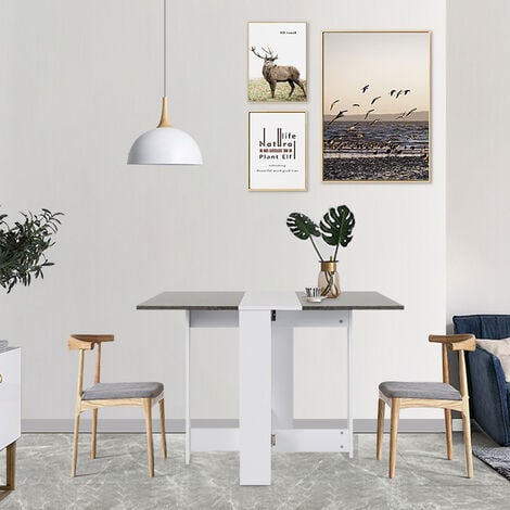 Klapptisch Esstisch Tisch klappbar Raumwunder 1037673.4cm Tisch Möbel Weiß+dunkelgrau