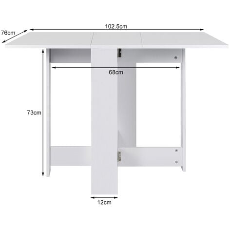 Klapptisch Esstisch Tisch klappbar Raumwunder 1037673.4cm Tisch Möbel Weiß